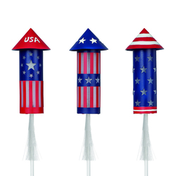 Patriot Lighting® Patriotic Solar Rocket Landscape Light Assorted