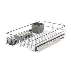 J&V Textiles 18 in. Chrome Stainless Steel 2-Tier Dish Rack with Utensil and Cutting Board Holder for Kitchen Counter