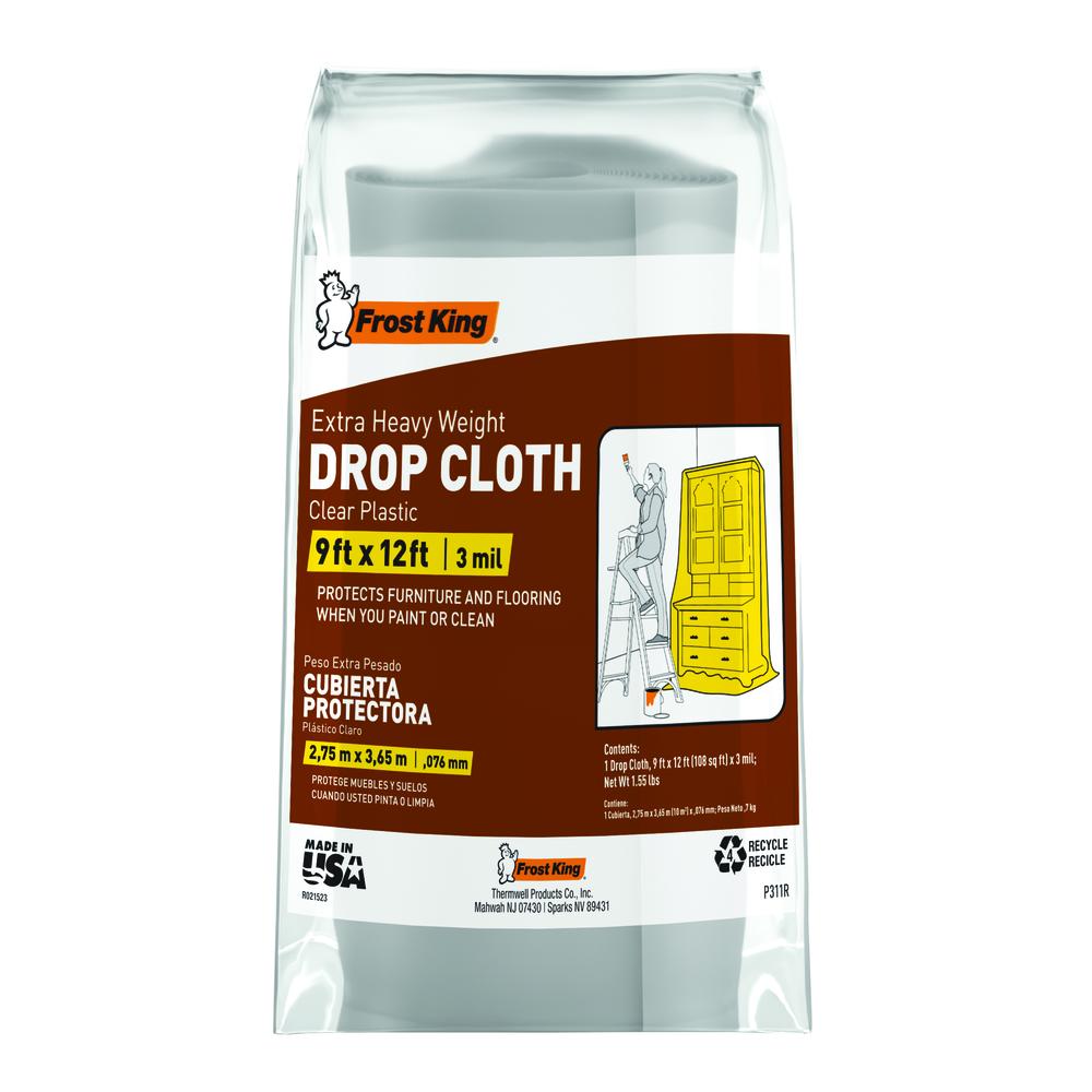 9' X 12' - 1 MIL Clear Plastic Drop Cloth 9' X 12' - 1 MIL Clear Plastic Drop Cloth