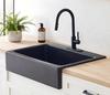 Sinkology™ Parker Quick-Fit Farmhouse/Apron Front 33.85" Matte Black Fireclay 3-Hole Single Bowl Kitchen Sink