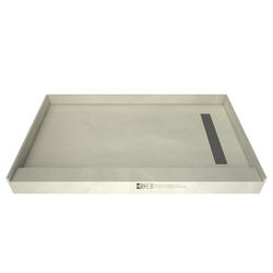 Tile Redi® Base®'N Bench® 72"W x 48"D Shower Pan with Brushed Nickel
