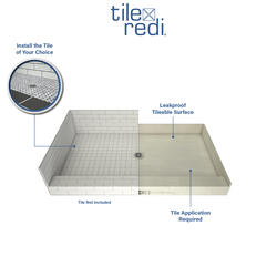 Tile Redi DP-SQ-BN Redi Drain 4-1/4 Square Shower Drain