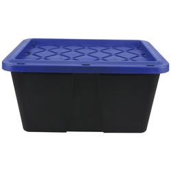 27-Gallon Black Tote with Blue Snap-On Lid at Menards®