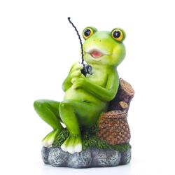C&F Garden Decor Outdoor Polyresin Fishing Frog Statue G183 7H
