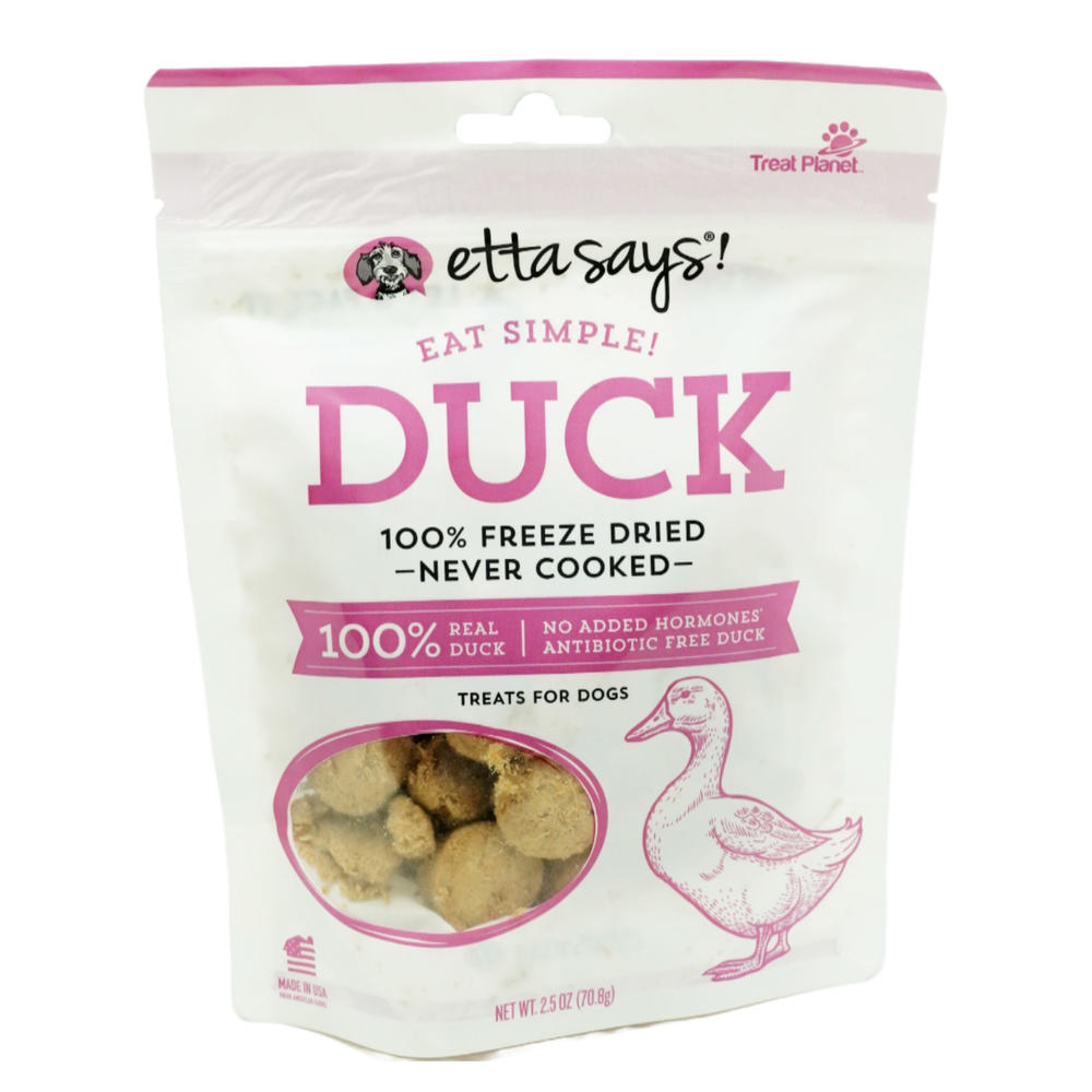 Etta Says Eat Simple! 100% Freeze Dried Duck Dog Treats Etta Says Eat Simple! 100% Freeze Dried Duck Dog Treats
