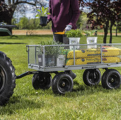 Gorilla Carts Heavy-Duty Steel Utility Cart with Removable Sides and 13  Tires, 1200-lbs. Capacity, Yellow - Olmec Agro-Tech