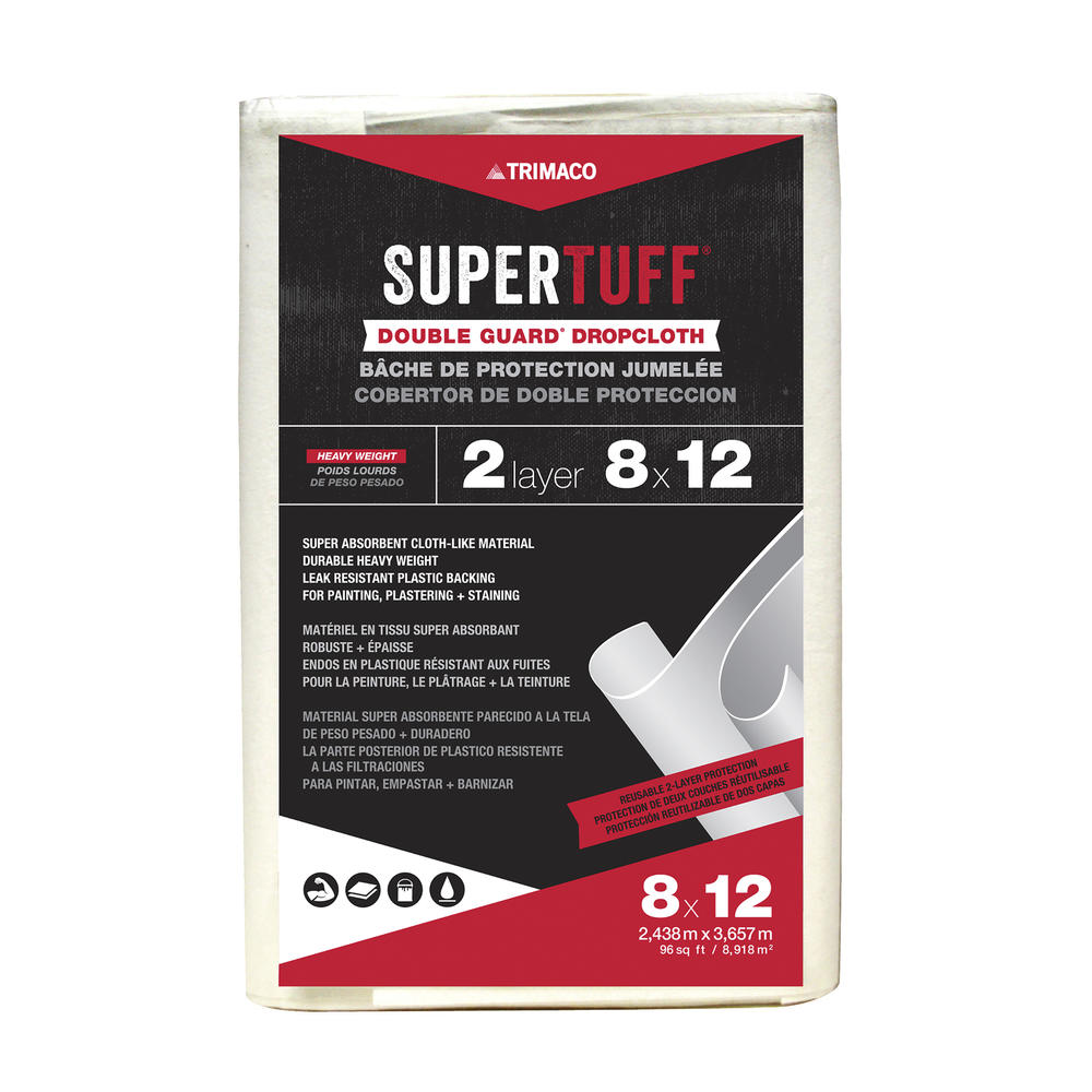 Trimaco Double Guard 8' x 12' 2-Layer Drop Cloth