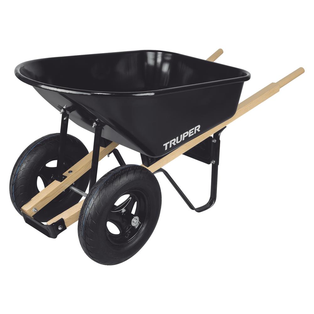 Truper® Steel 2-Wheel Wheelbarrow with Hardwood Handle - 6 cu.ft.