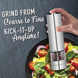 FusionGrind Electric Salt and Pepper Grinder - One-Touch Operation
