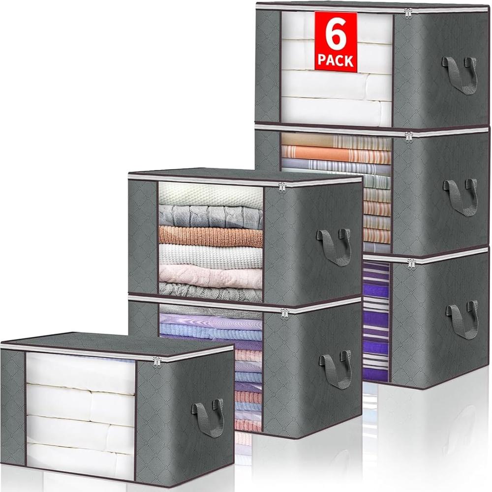 90L Foldable Gray Storage Bin - 6 Pack at Menards®