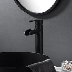 Ultra Faucets Sozu One-Handle Tall Vessel Matte Black Bathroom