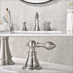 Ultra Faucets Signature Two-Handle Widespread Brushed Nickel Bathroom ...