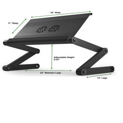 WorkEZ Executive adjustable laptop stand lap desk with Fans and USB Ports  Silver Make using a laptop more comfortable at a desk in bed or on the  couch with this ergonomic aluminum