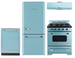 Unique 1885375 4 piece Ocean Mist Turquoise Kitchen Appliances Package