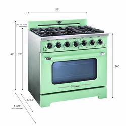 Unique® 36" 5.2 cu.ft Summer Mint Green Retro Gas Range at Menards®