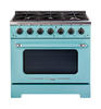 Unique® 36" 5.2 cu.ft Ocean Mist Turquoise Retro Gas Range