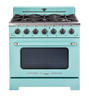 Unique® 36" 5.2 cu.ft Ocean Mist Turquoise Retro Gas Range
