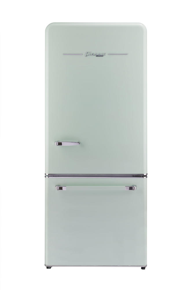Unique 17.7 cu.ft. Summer Mint Green Retro Bottom Freezer Refrigerator at Menards