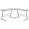 Silver L-Shaped Computer Desk