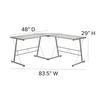 Silver L-Shaped Computer Desk