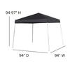 Flash Furniture 8' x 8' Black Pop-Up Canopy