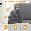 91" Chenille Upholstered 3-Seater Gray Sofa