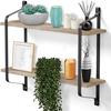 2-Tier Floating Wall Shelves - Natural