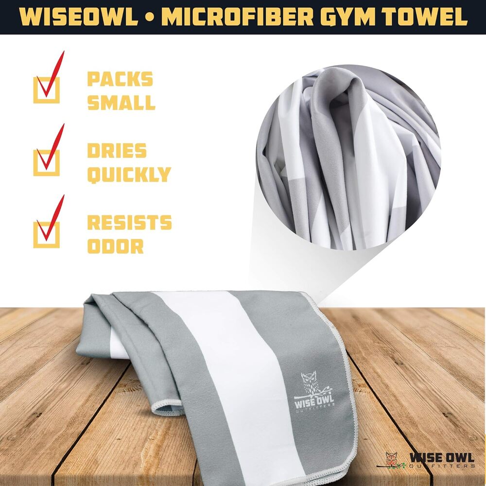 Abauoat Serviette Microfibre Compactes,3 PCS Séchage Rapide Serviette