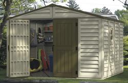 DuraMax® WoodBridge® Plus 10 x 10' Vinyl Storage Shed with