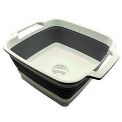 2 Pack Collapsible Wash Basin with Drain Plug, 9L Large Collapsible Dish  Tub Por