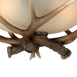 Patriot Lighting Yoho Black Walnut Antler Semi Flush Mount Ceiling Light