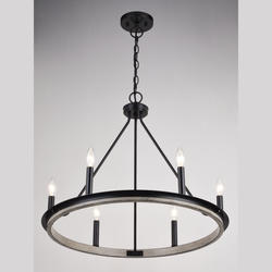 Patriot Lighting® Russel Matte Black 6-Light Chandelier at Menards®