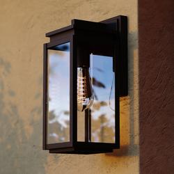 Patriot Lighting® Uptown 1-Light Matte Black Indoor/Outdoor Wall