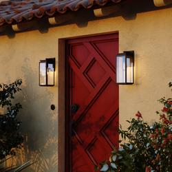 Patriot Lighting® Uptown 1-Light Matte Black Indoor/Outdoor Wall Light ...