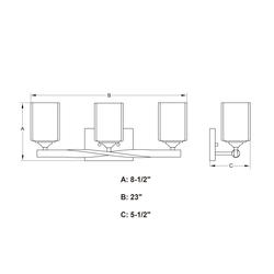 Patriot Lighting® Robey 3-Light Polished Nicked Vanity Light at Menards®