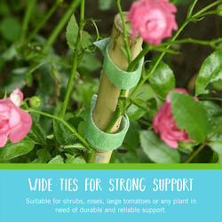 Medoore 3-Roll Stretch Tie Tape – 150 Feet Total, 0.5 Inch Green Plant Ribbon For Gardening
