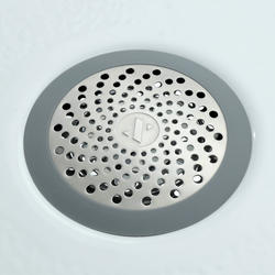 SlipX Solutions Gray Flat Drain Protector Fits Standard Shower Drains to  Prevent Clogs (4.5 inch Diameter, Silicone & Stainless Steel)