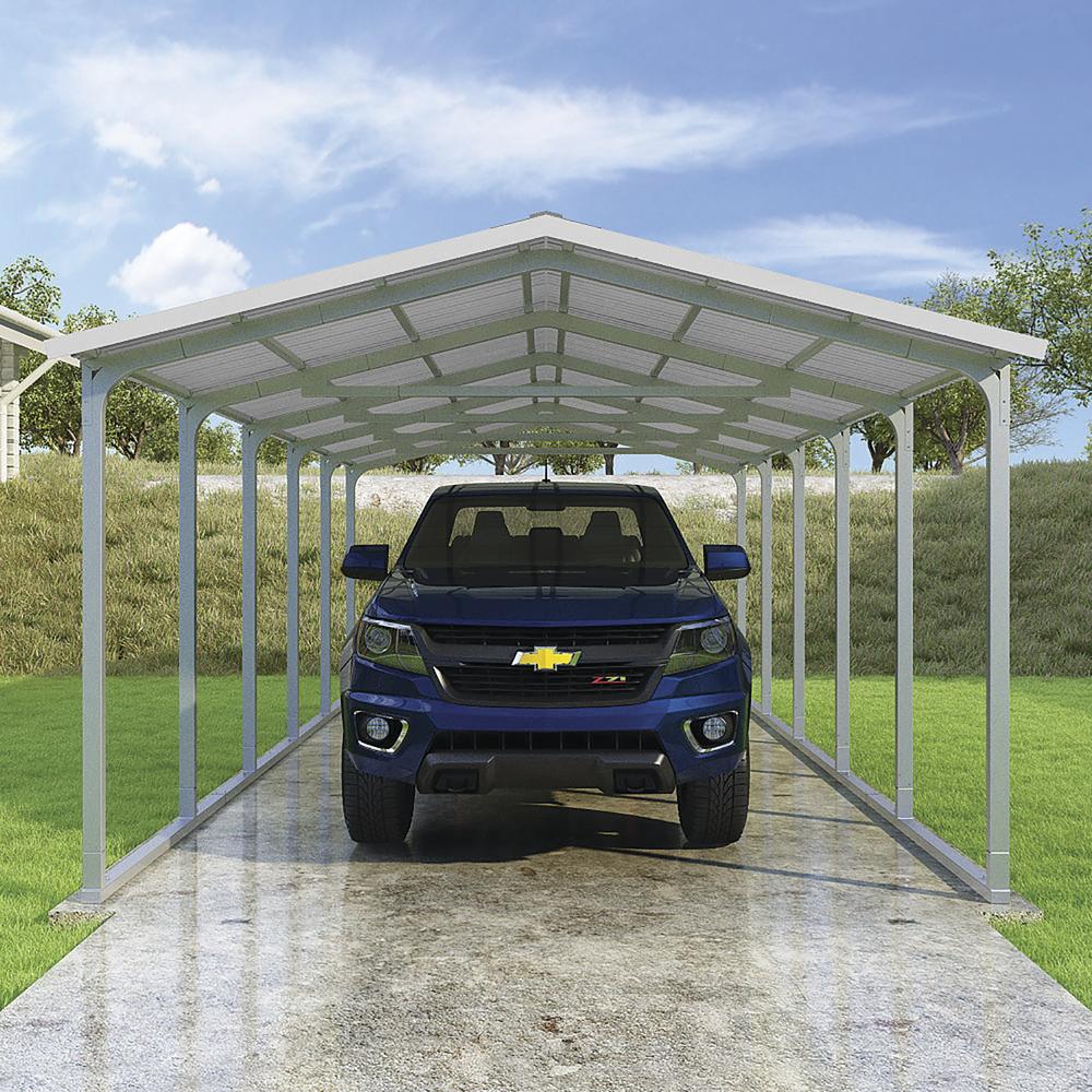 ガーベラ VersaTube® Pinnacle 12' W x 24' L x 7' H Heavy-Duty Series Carport