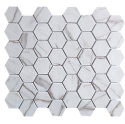 Vidro Real® Hexagon Calacatta Luxe 11 x 13 Non-slip Recycled Glass ...