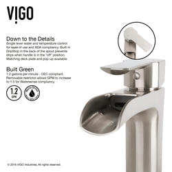 VIGO® Niko One-Handle Brushed Nickel Vessel Bathroom Sink Faucet