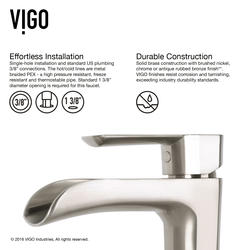 VIGO® Niko One-Handle Brushed Nickel Vessel Bathroom Sink Faucet