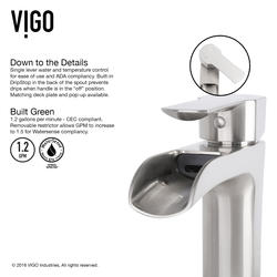 VIGO® Niko One-Handle Brushed Nickel Vessel Bathroom Sink Faucet
