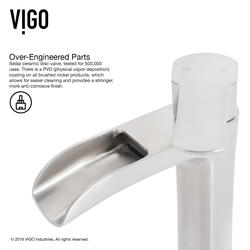 VIGO® Niko One-Handle Brushed Nickel Vessel Bathroom Sink Faucet