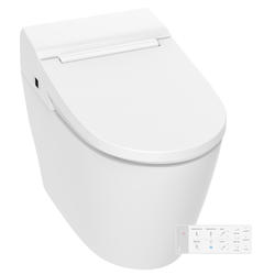 VOVO STYLEMENT One Piece Bidet Toilet UV-A LED White/Black Dual Flush  Elongated Standard Height Smart Soft Close Toilet 12-in Rough-In with Bidet  1.12-GPF in the Toilets department at