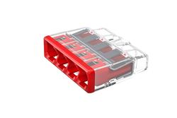 Wago Compact Splicing Connector, 4-Conductor, Red, Pack of 80 (Wago  2773-404/K000-0002)