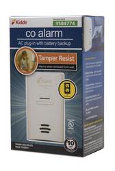 Kidde Carbon Monoxide Detector, Plug In Wall with AA Battery Backup,  Test-Hush Button