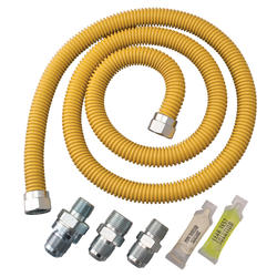 Flexible Gas Line, Appliance Connector Hose, 3/8 MIP x 12 Long