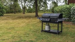 Char Broil 3 Burner Charcoal and Gas Combo Grill with Side Burner