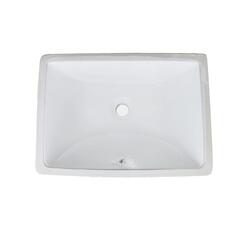Wells Sinkware 18"W x 13"D White Rectangular Undermount Bathroom Sink ...