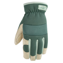 Wells Lamont Women's High Dexterity Adjustable Work and Gardening Gloves,  Green, Medium (7754M)